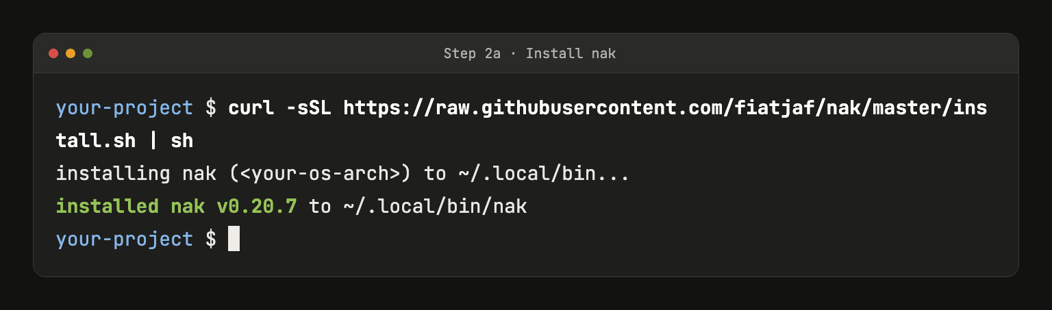 Installing nak