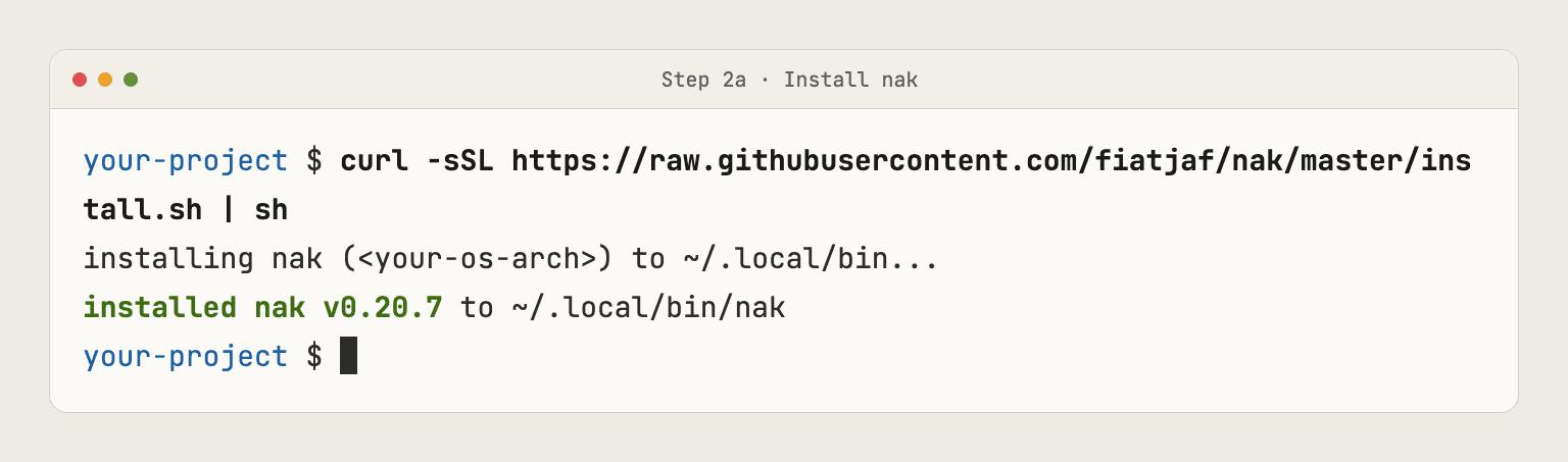 Installing nak