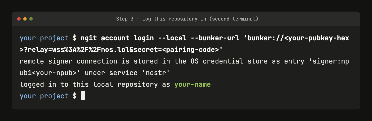 Logging in with the bunker